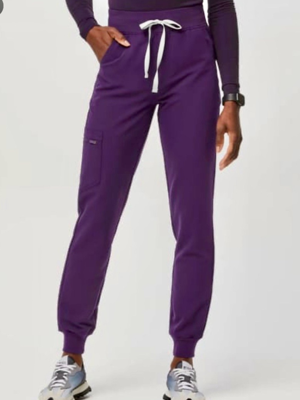 Figs Purple Drawstring Cargo Joggers